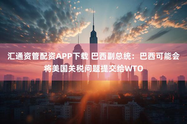 汇通资管配资APP下载 巴西副总统：巴西可能会将美国关税问题提交给WTO
